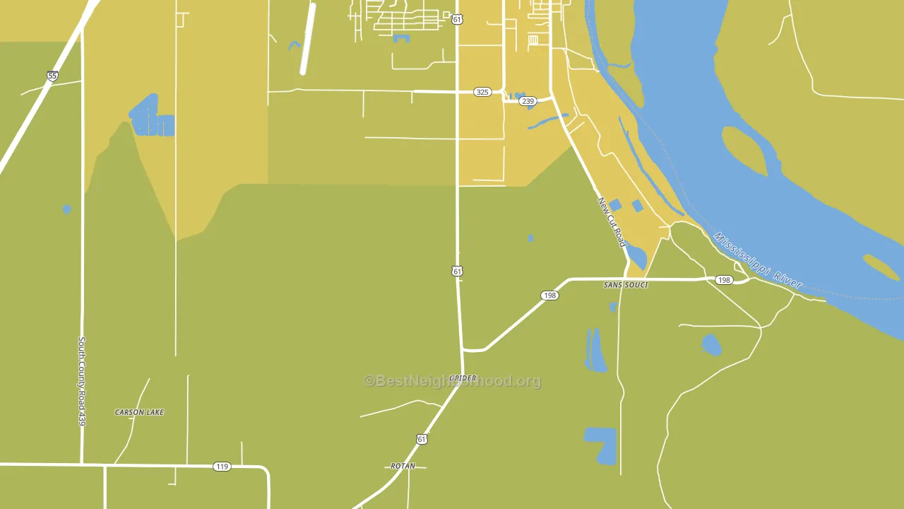 Driver, AR block-group voter-turnout map