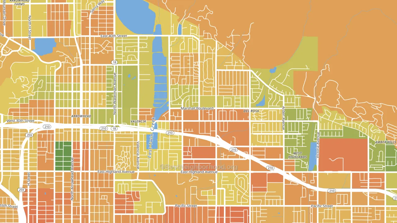 Drnag, San Bernardino, CA block-group voter-turnout map