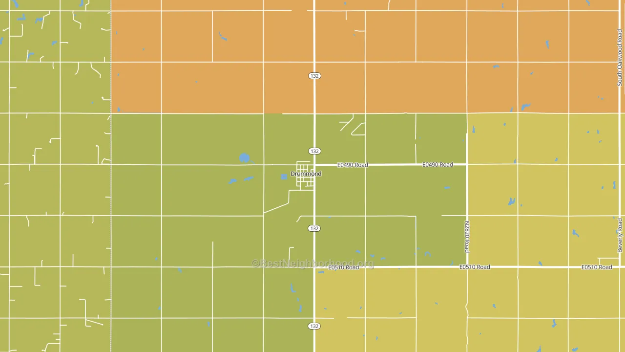 Drummond, OK block-group voter-turnout map