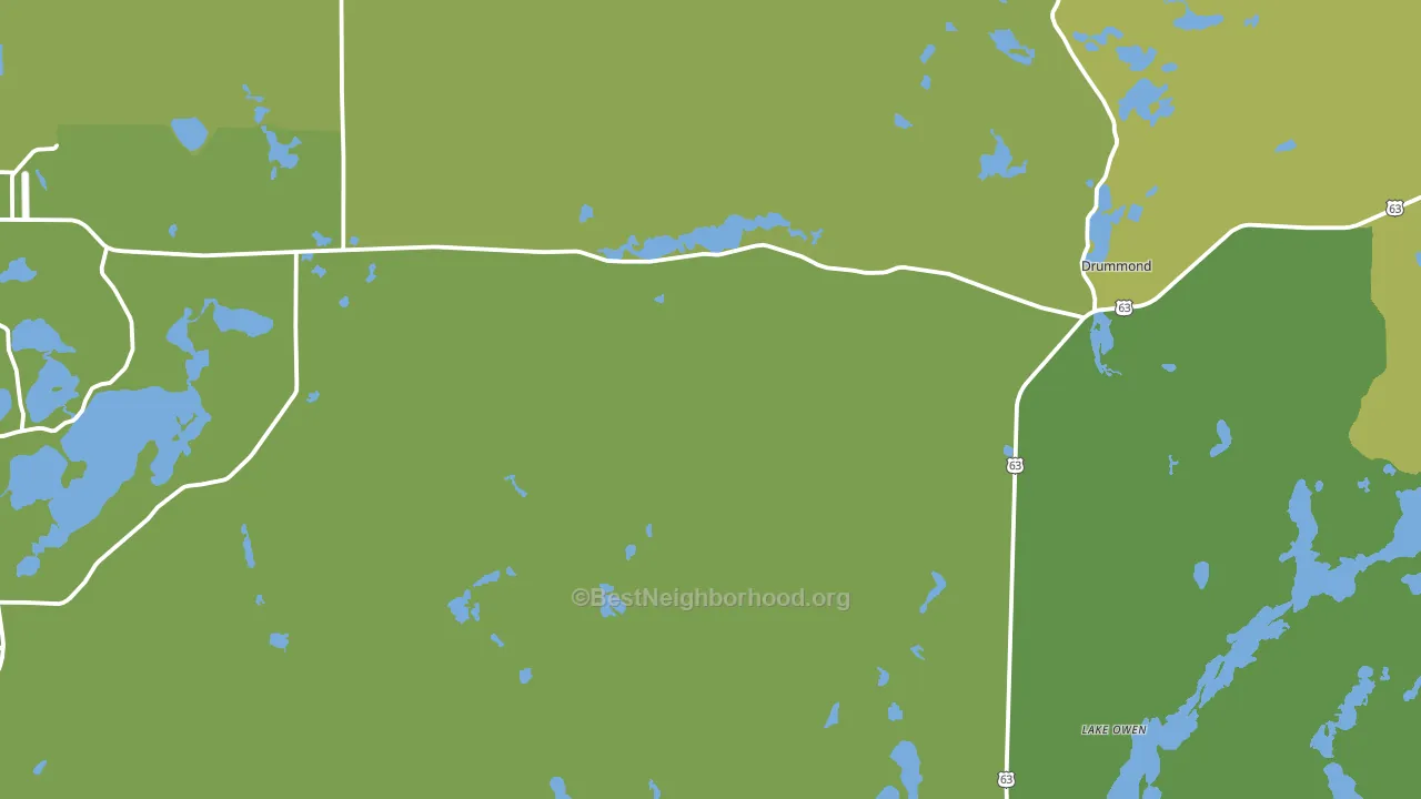 Drummond, WI block-group voter-turnout map