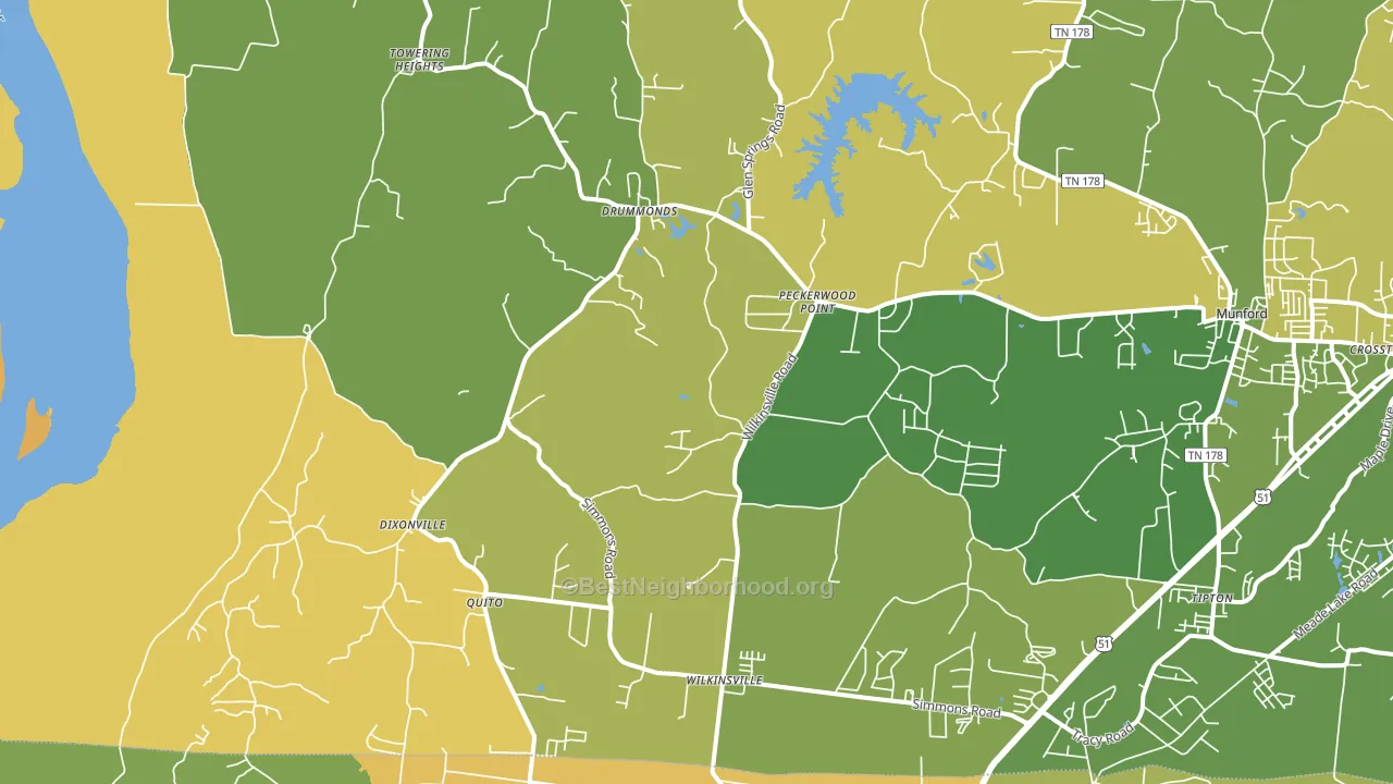 Drummonds, TN block-group voter-turnout map