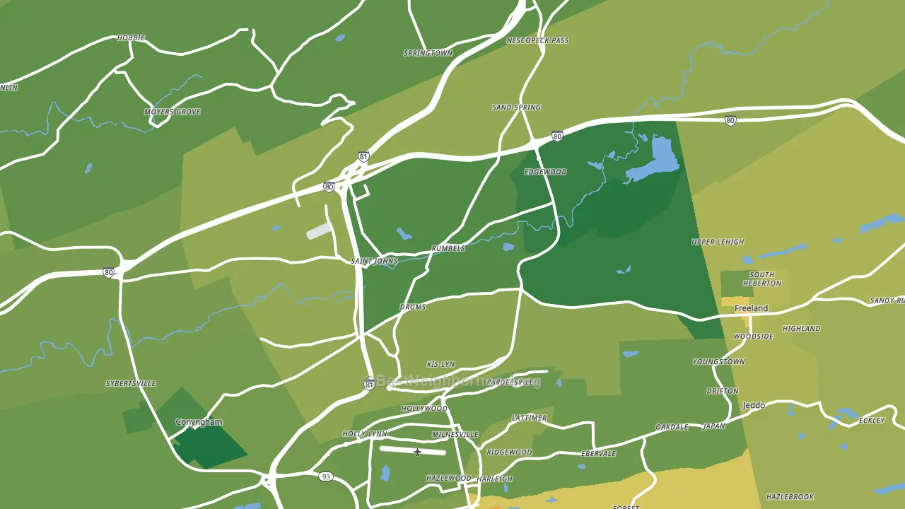 Drums, PA block-group voter-turnout map