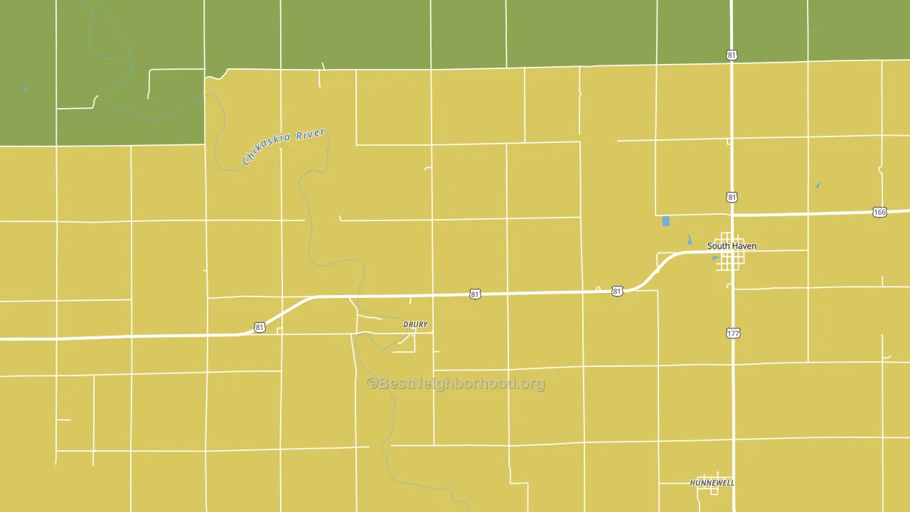 Drury, KS block-group voter-turnout map