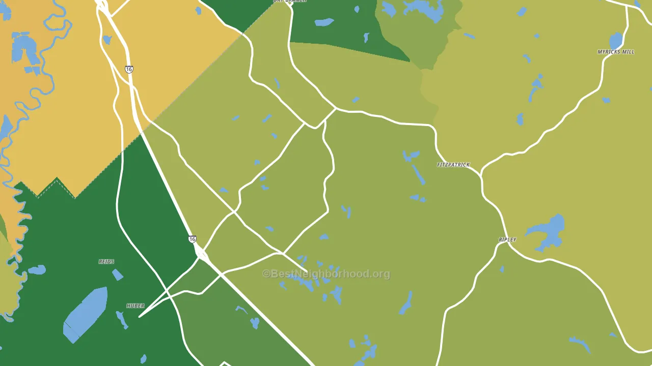 Dry Branch, GA block-group voter-turnout map