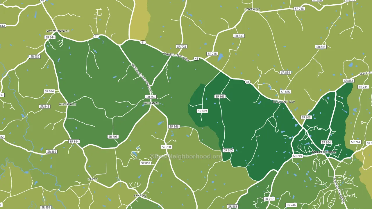 Dry Fork, VA block-group voter-turnout map