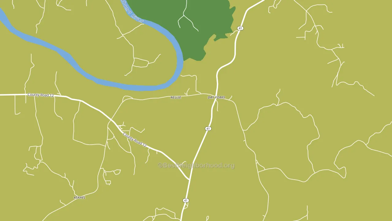 Dry Forks, AL block-group voter-turnout map
