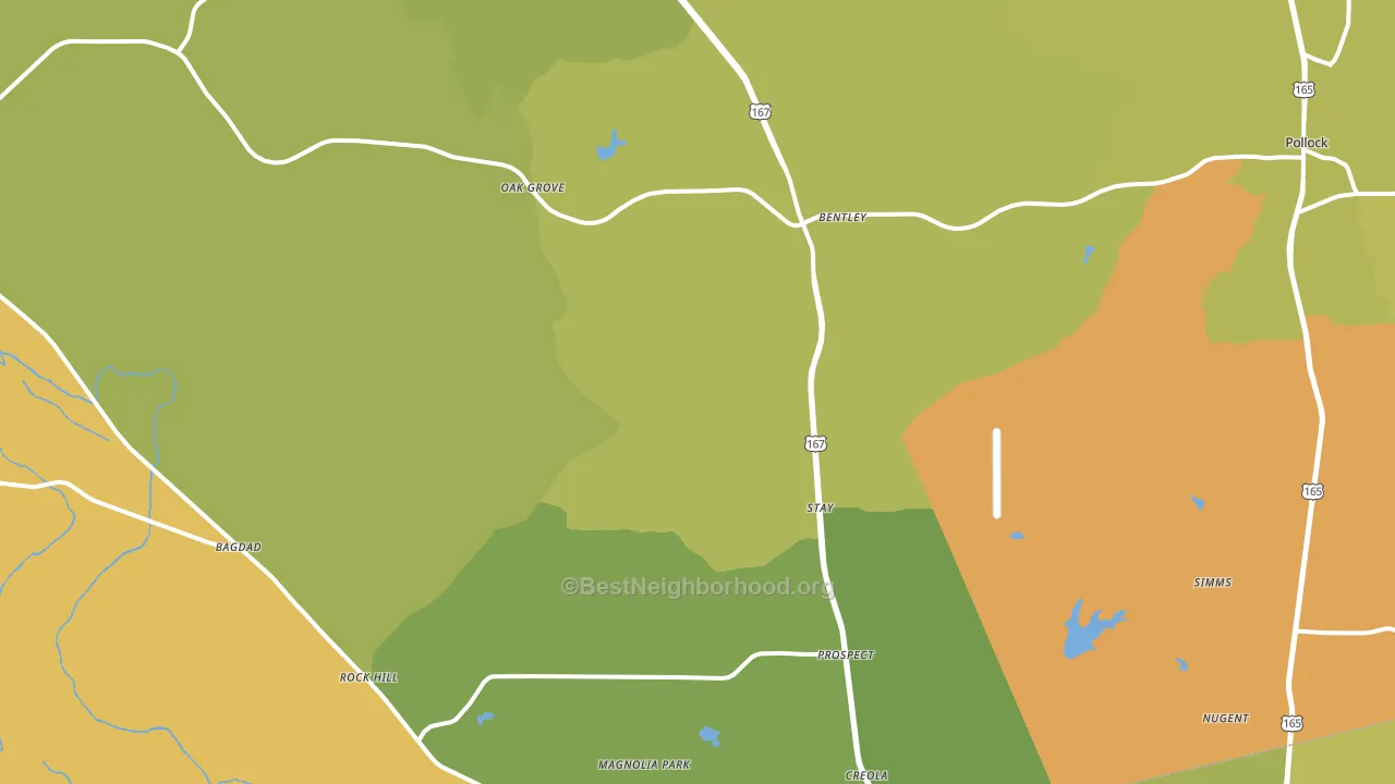 Dry Prong, LA block-group voter-turnout map