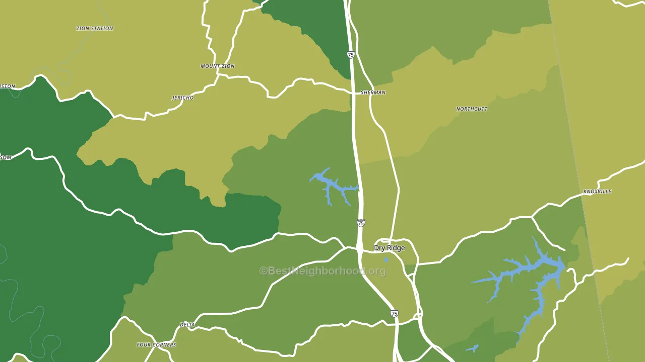 Dry Ridge, KY block-group voter-turnout map