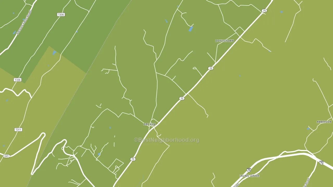Dry Run, PA block-group voter-turnout map