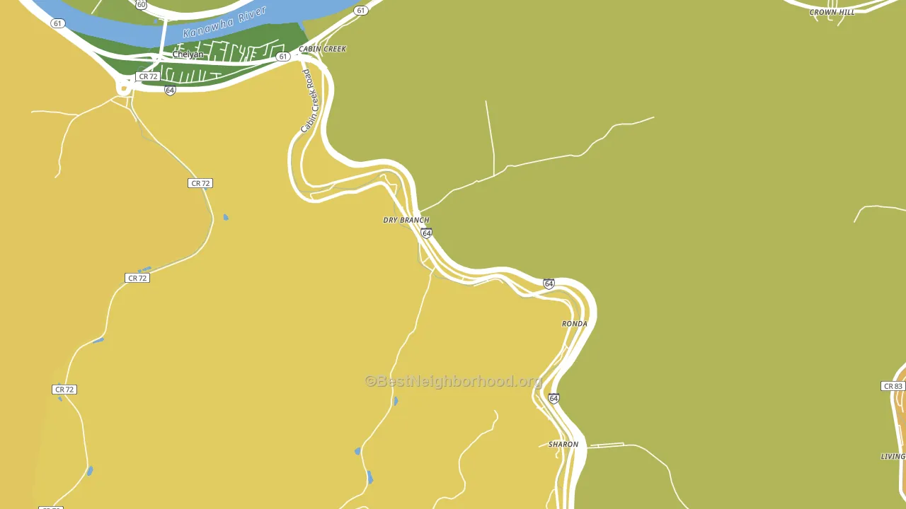 Drybranch, WV block-group voter-turnout map