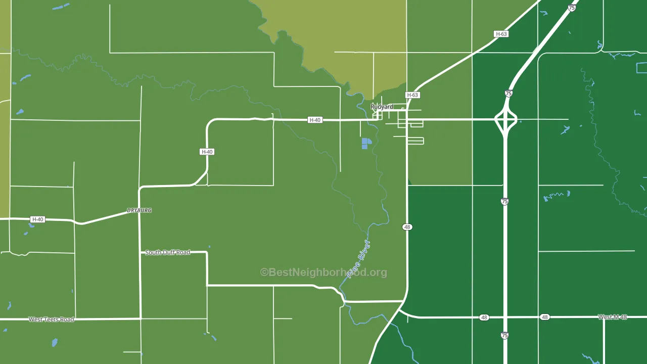 Dryburg, MI block-group voter-turnout map