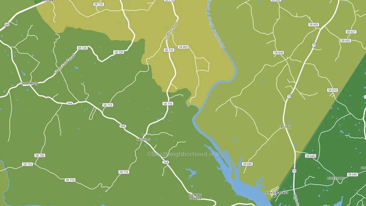 Dryburg, VA block-group voter-turnout map