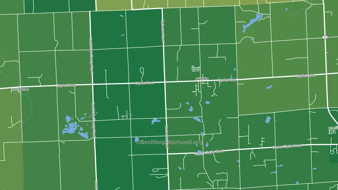 Dryden, MI block-group voter-turnout map