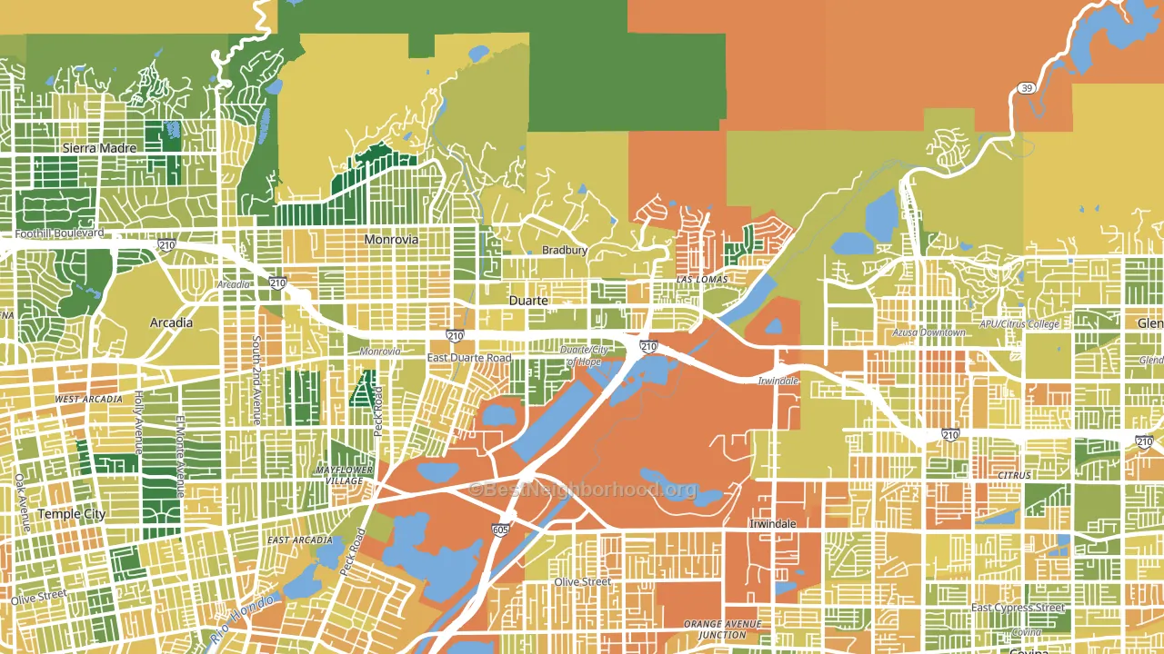 Duarte, CA block-group voter-turnout map