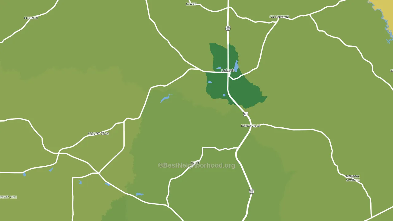 Dubach, LA block-group voter-turnout map