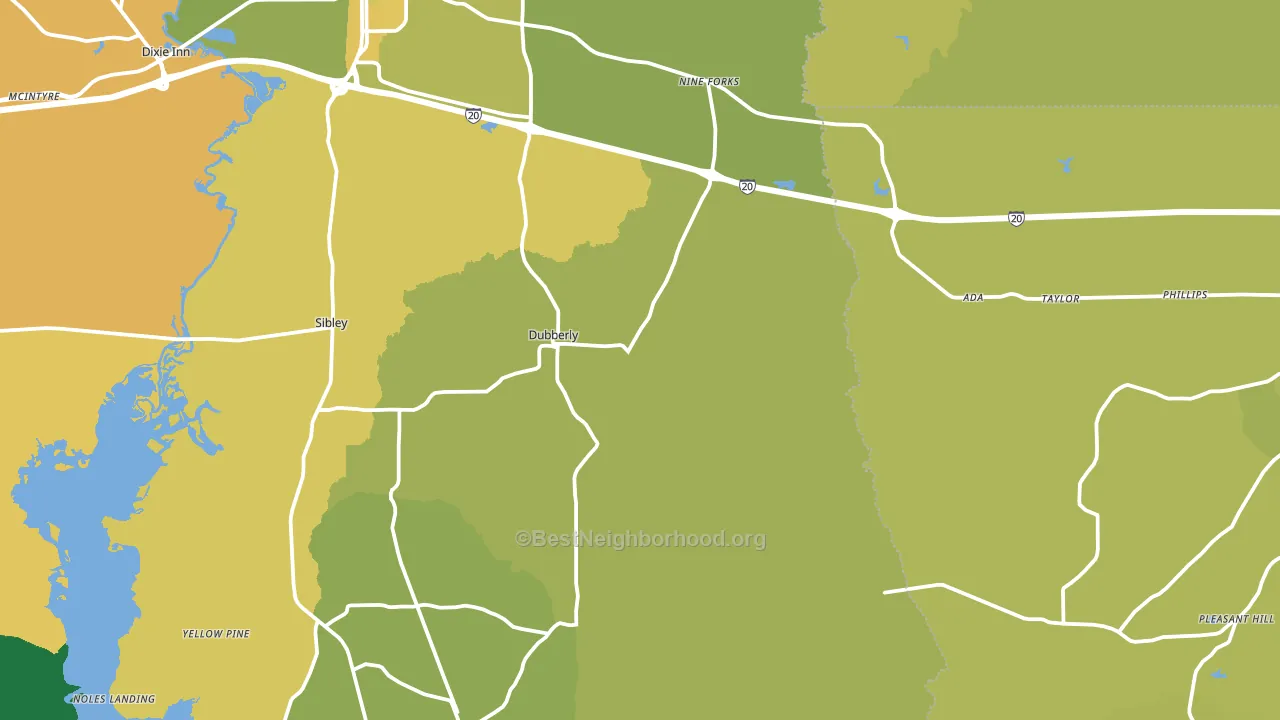 Dubberly, LA block-group voter-turnout map
