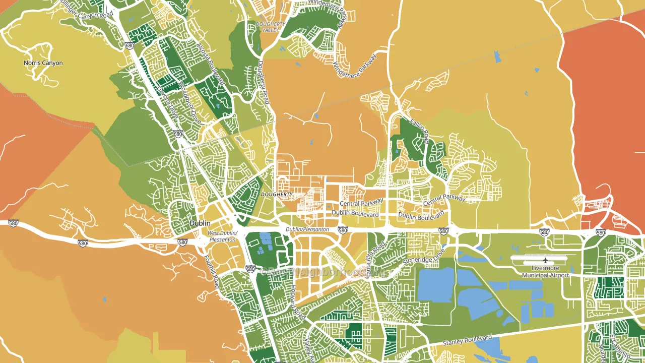 Dublin, CA block-group voter-turnout map