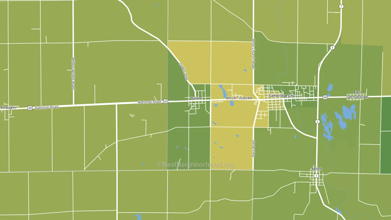 Dublin, IN block-group voter-turnout map
