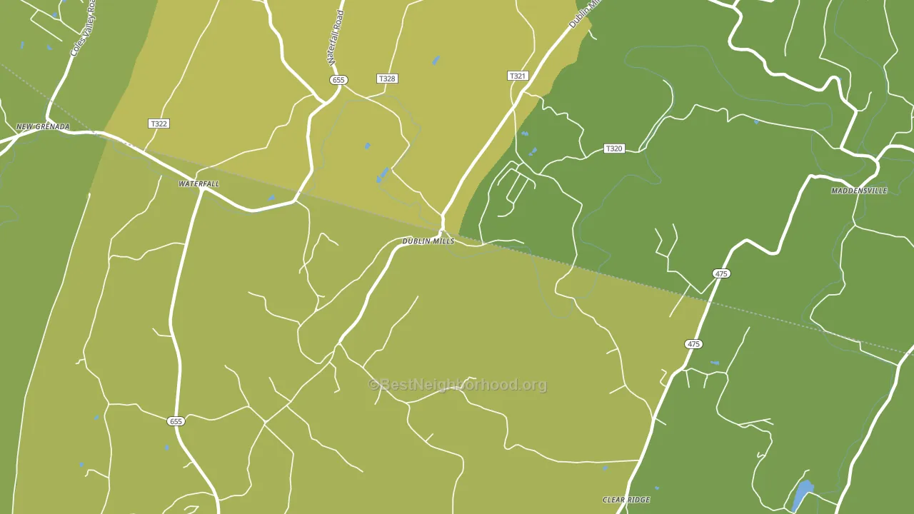 Dublin Mills, PA block-group voter-turnout map