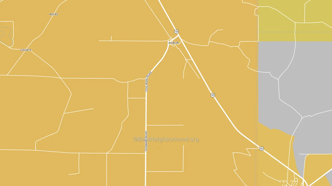 Dublin, MS block-group voter-turnout map