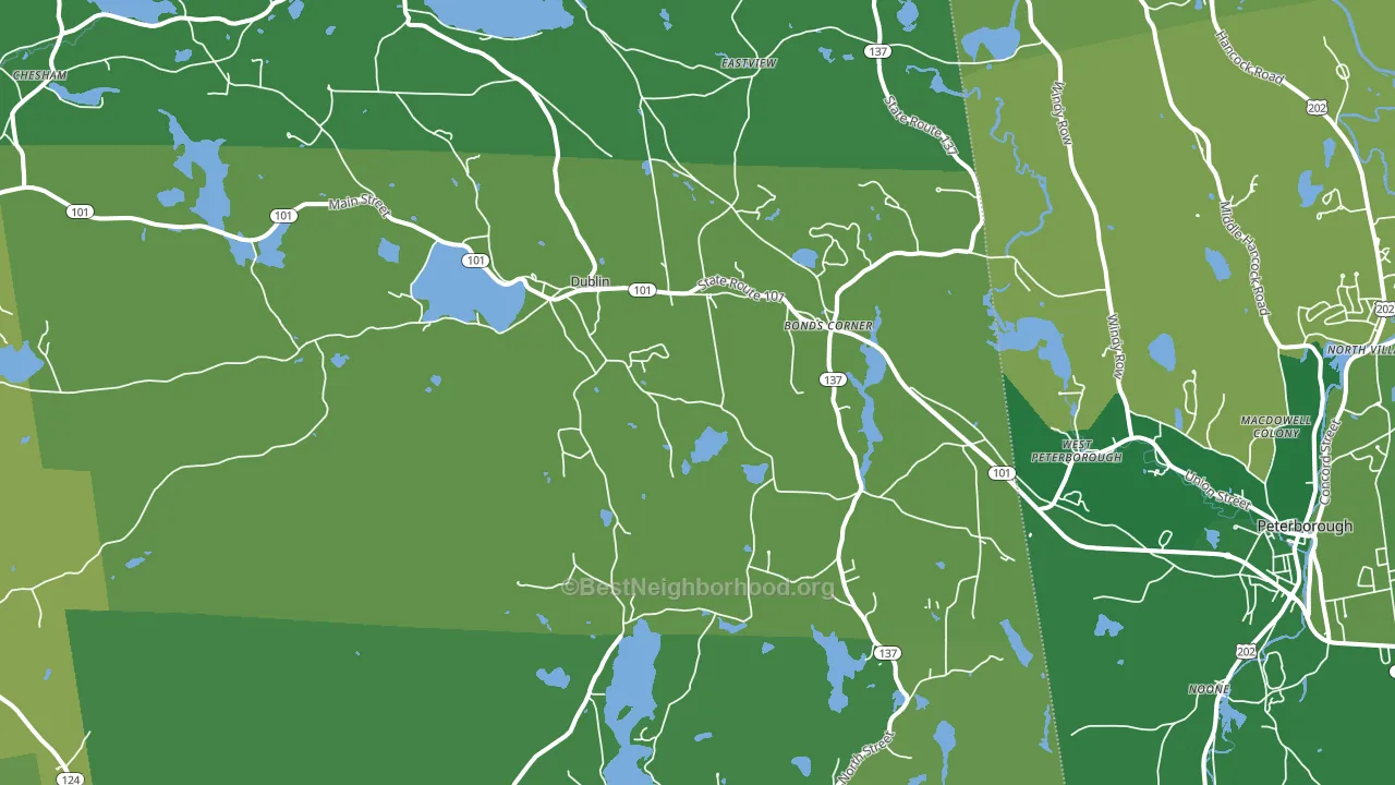 Dublin, NH block-group voter-turnout map