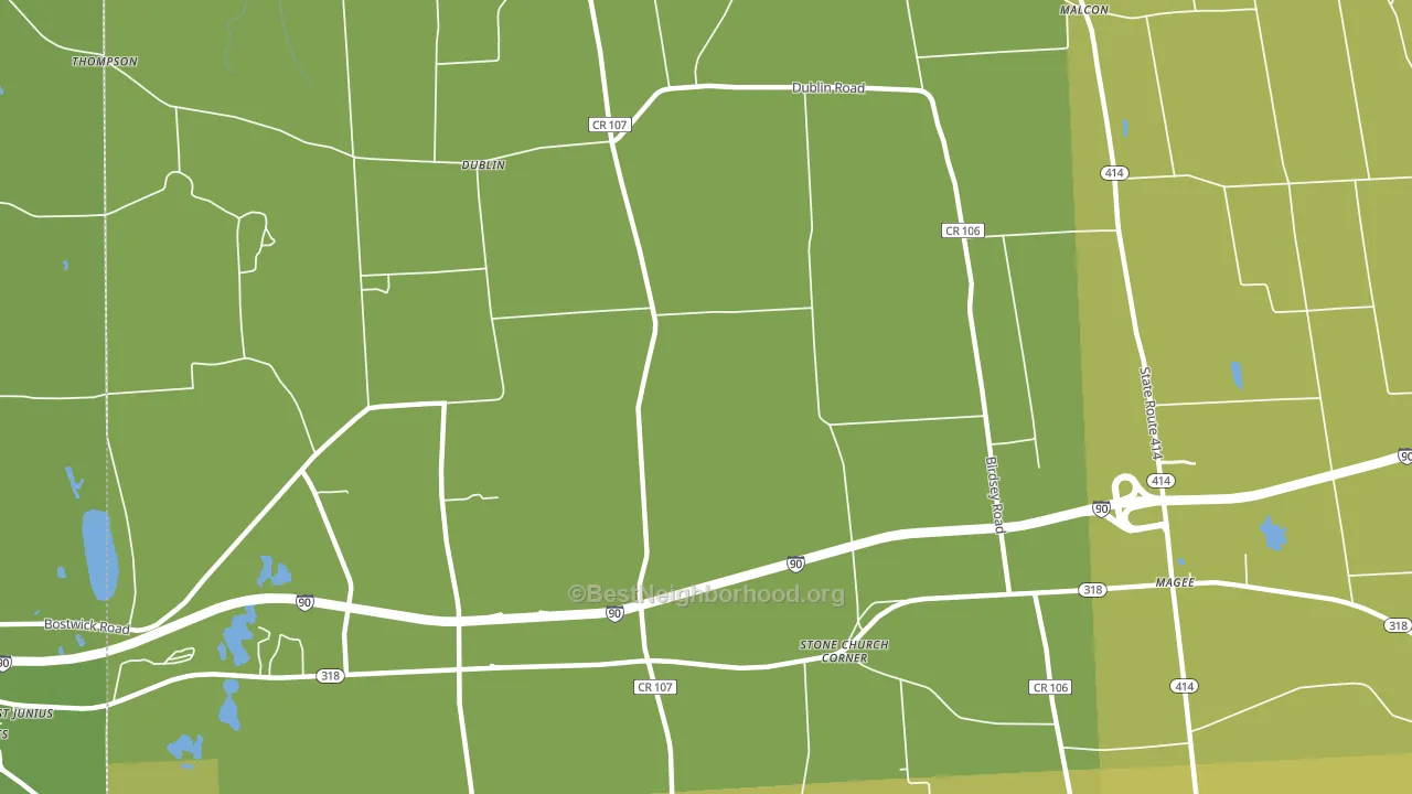 Dublin, NY block-group voter-turnout map