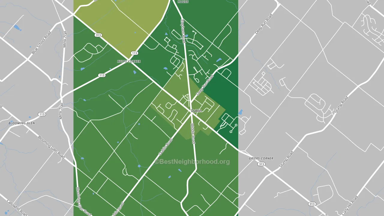 Dublin, PA block-group voter-turnout map