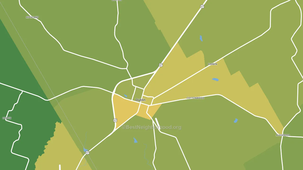 Dublin, TX block-group voter-turnout map