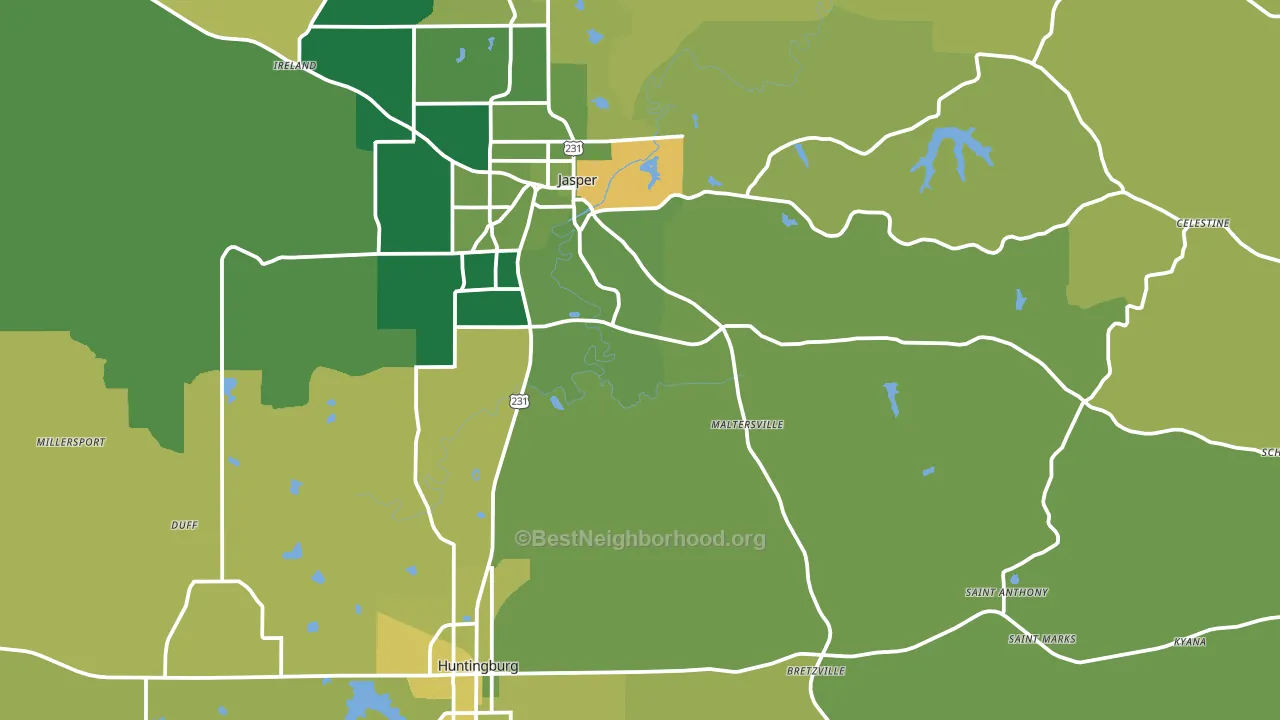 Dubois County, IN block-group voter-turnout map
