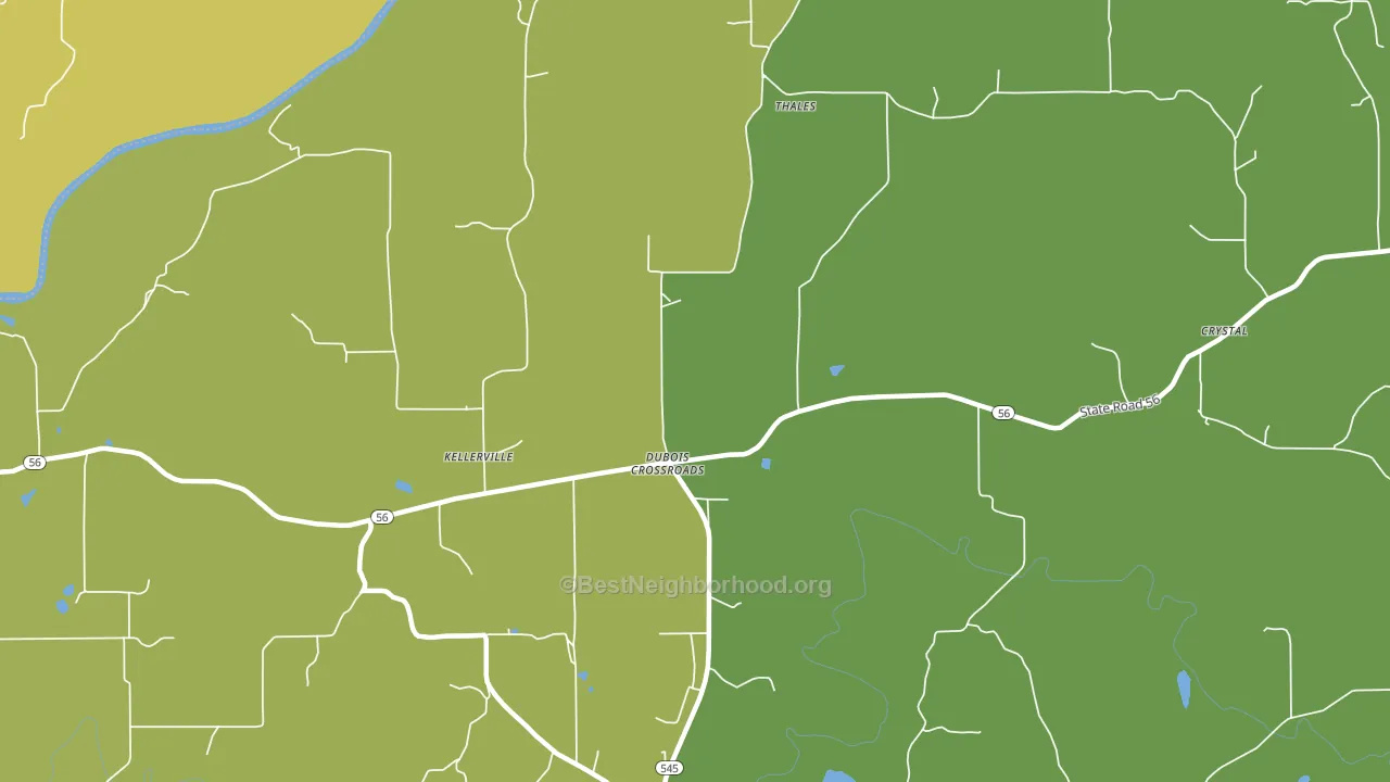 Dubois Crossroads, IN block-group voter-turnout map
