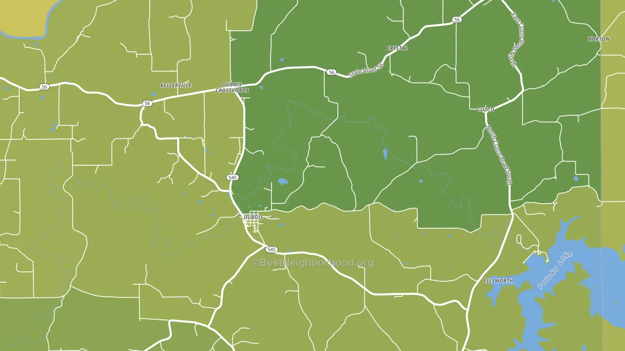 Dubois, IN block-group voter-turnout map