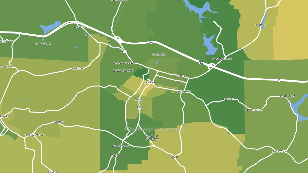 Dubois, PA block-group voter-turnout map