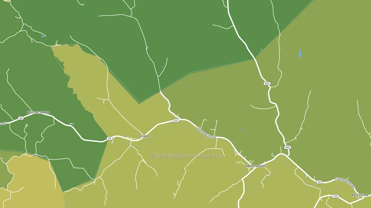 Dubre, KY block-group voter-turnout map