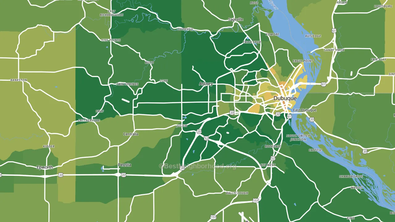 Dubuque County, IA block-group voter-turnout map