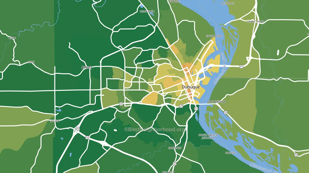 Dubuque, IA block-group voter-turnout map