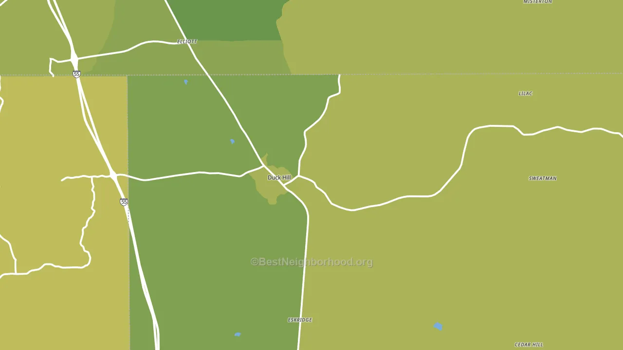 Duck Hill, MS block-group voter-turnout map