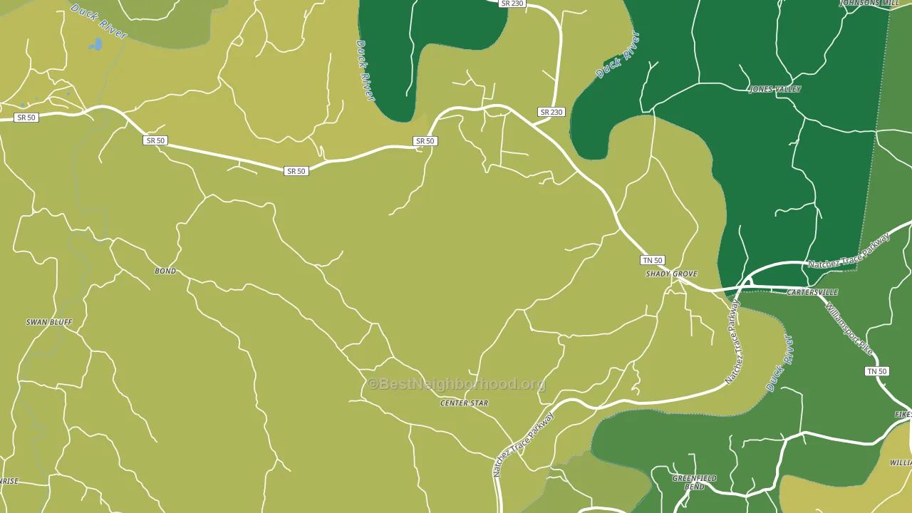 Duck River, TN block-group voter-turnout map