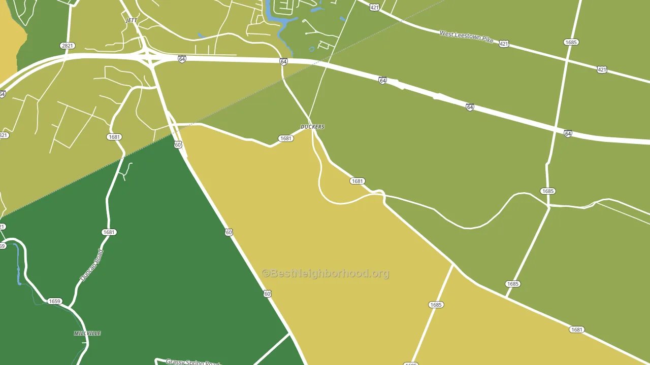 Duckers, KY block-group voter-turnout map