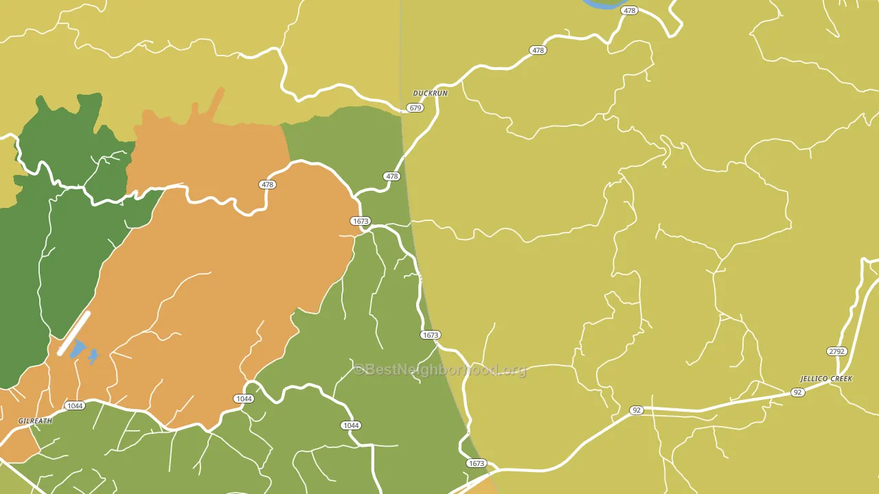 Duckrun, KY block-group voter-turnout map