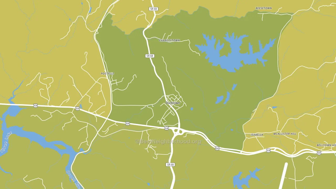 Ducktown, TN block-group voter-turnout map