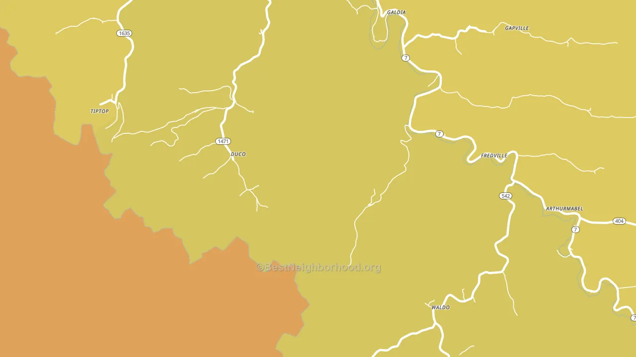 Duco, KY block-group voter-turnout map
