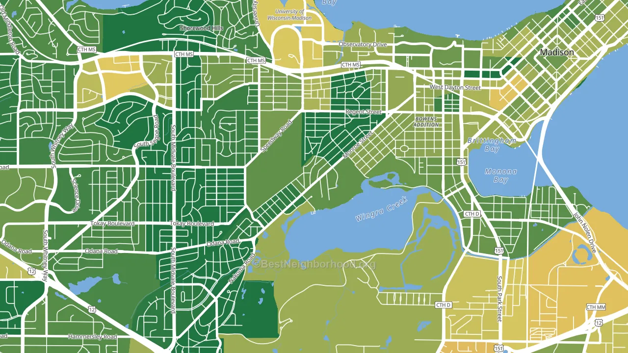 Dudgeon-Monroe, Madison, WI block-group voter-turnout map
