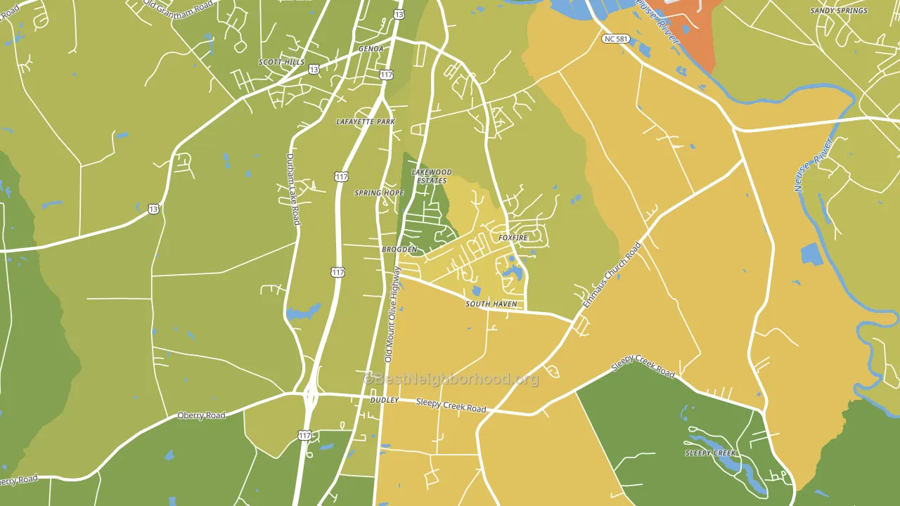 Dudley, NC block-group voter-turnout map