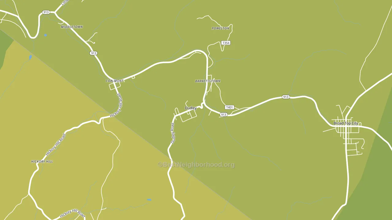 Dudley, PA block-group voter-turnout map
