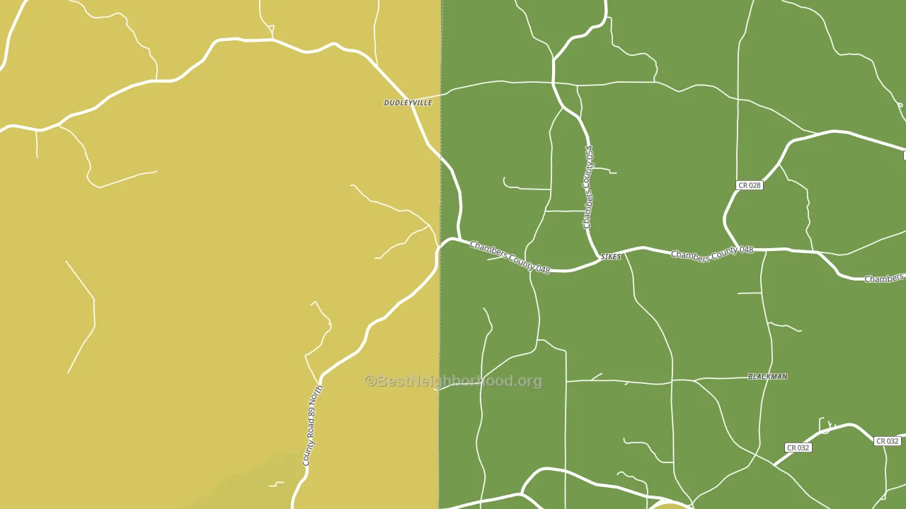 Dudleyville, AL block-group voter-turnout map