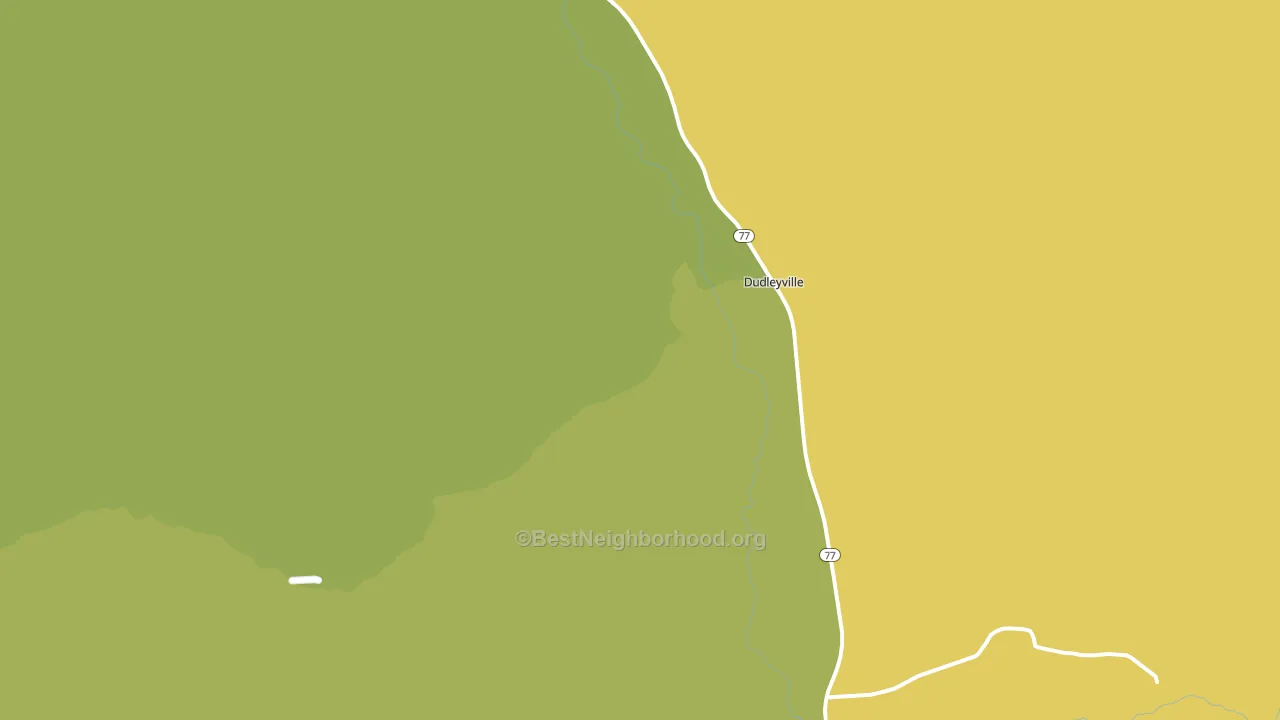 Dudleyville, AZ block-group voter-turnout map