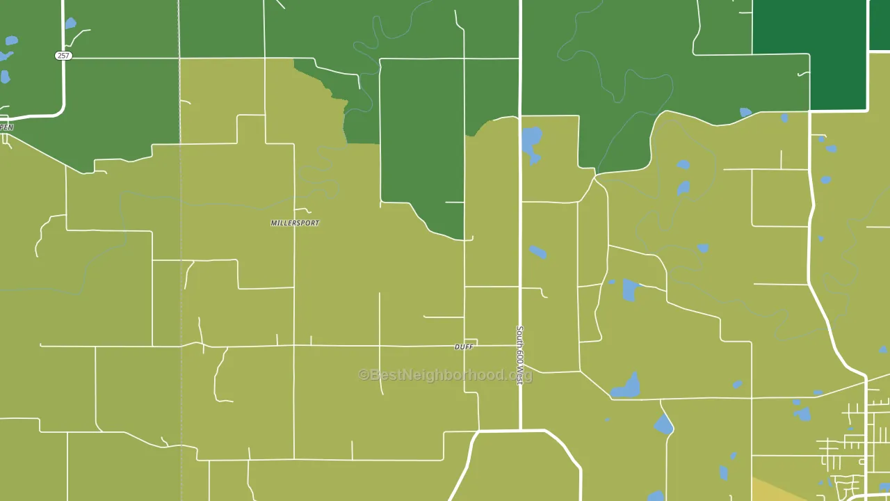 Duff, IN block-group voter-turnout map