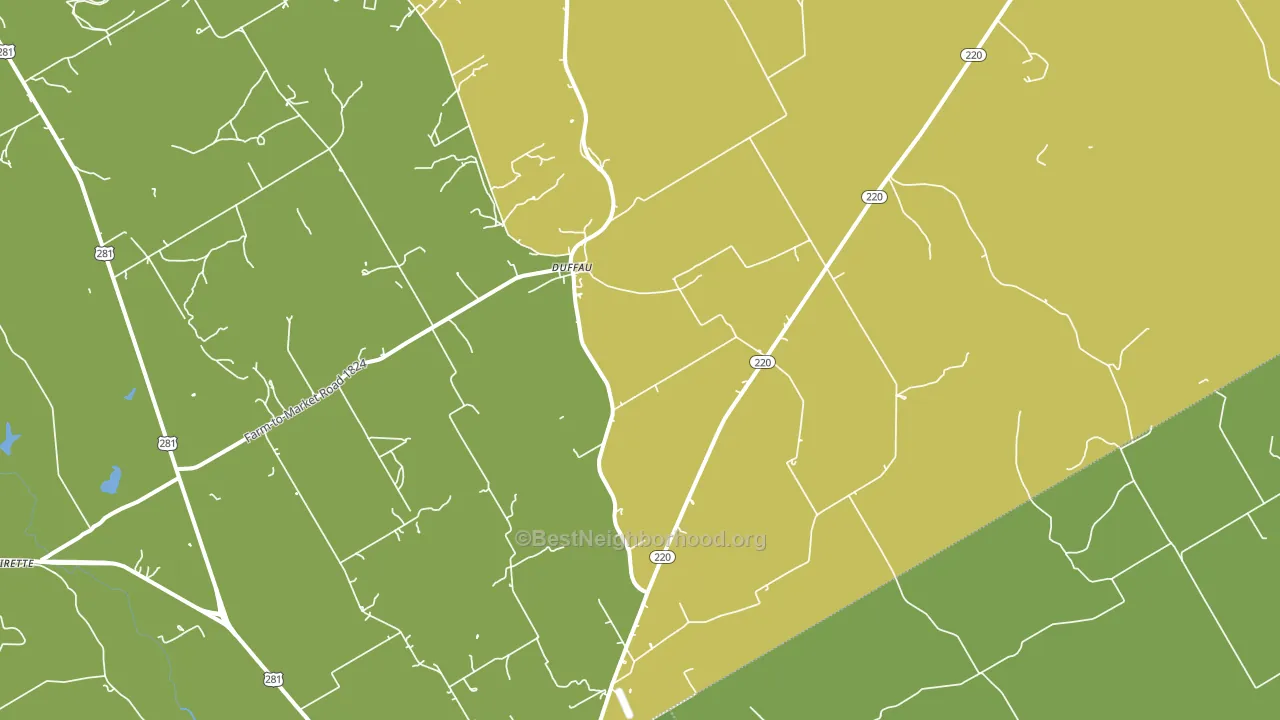 Duffau, TX block-group voter-turnout map