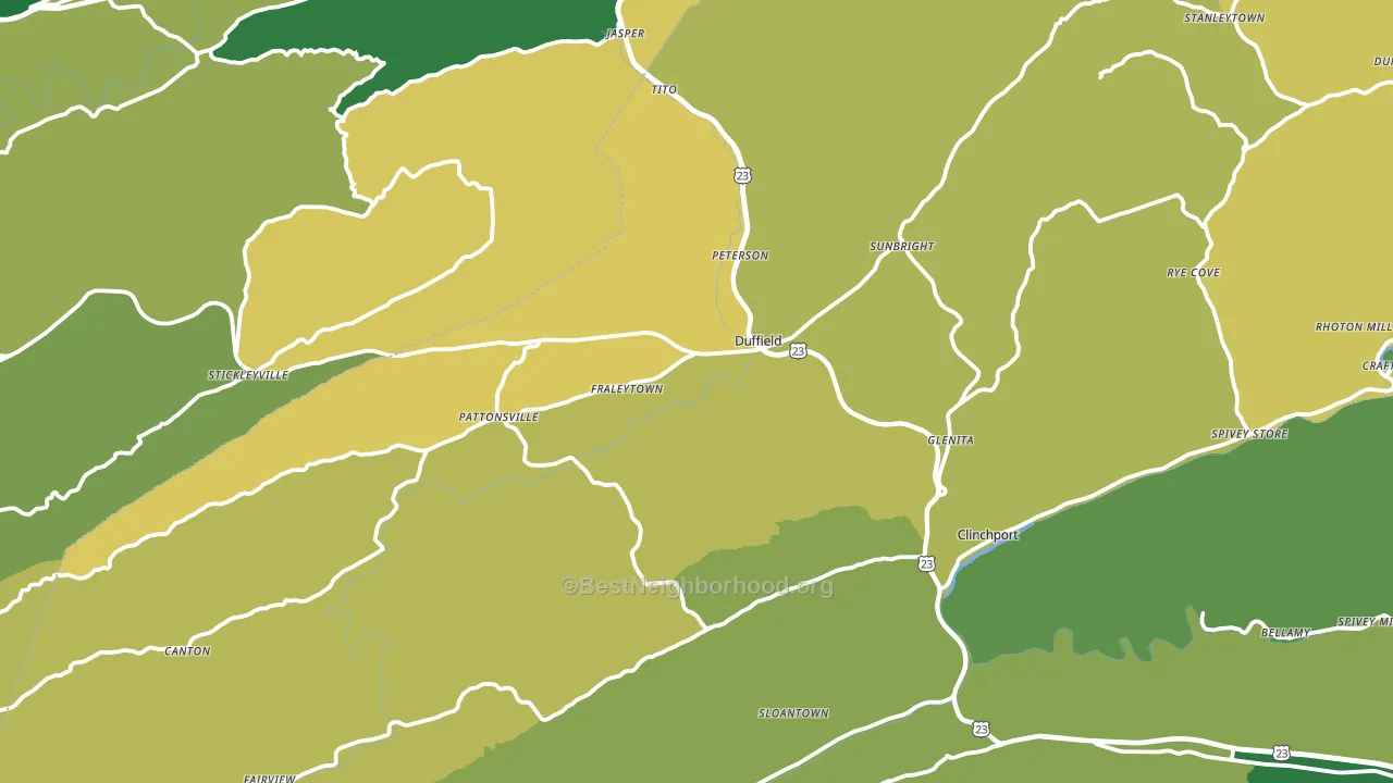 Duffield, VA block-group voter-turnout map