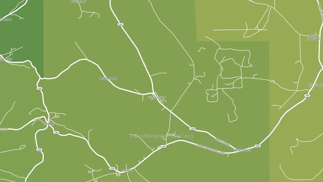 Duke Center, PA block-group voter-turnout map